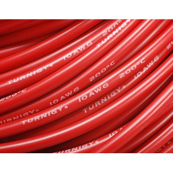 10AWG Turnigy Pure-Silicone Wire (1м.) - червен  (5,26мм2)